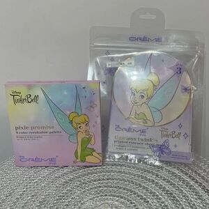 The crème Shop Disney Tinker Bell Eye Shadow Palette and Face Mask NWT